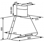 德信 KUZZO GLASSY988 90厘米煙囪式抽油煙機：靜音高效，不銹鋼設計